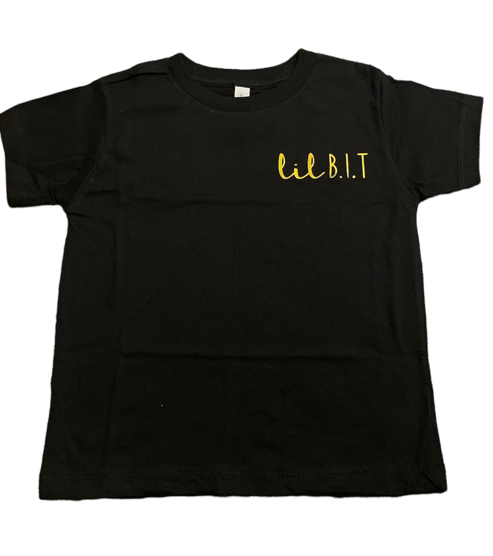 Side Logo Black T-Shirt | Holographic Black T-Shirt | Lil B.I.T
